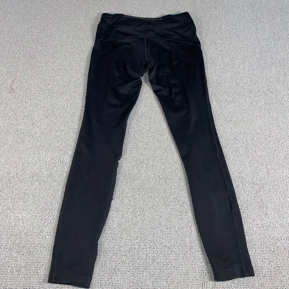 Nike Running Leggings Womens XS Black Athletic Tights Mesh Panel Reflective Logo